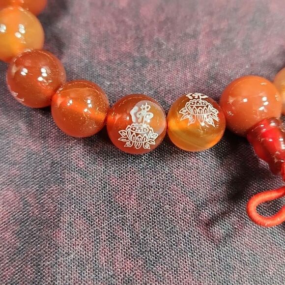 💜Red Aventurine Mala 21 Bead Meditation Bracelet - Picture 3 of 4